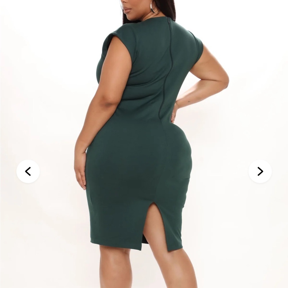 2X FASHION NOVA CEO Moves Cap Sleeve Midi Dress Date Night Career Minimalist - Picture 3 of 12